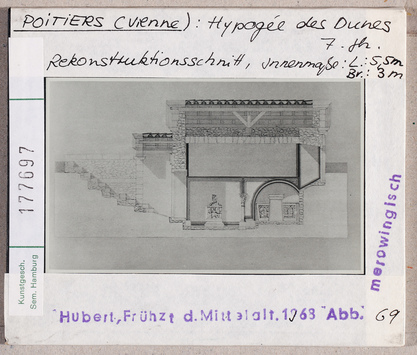 Vorschaubild Poitiers: Hypogée des Dunes. Hypogäum, Rekonstruktion, Schnitt 